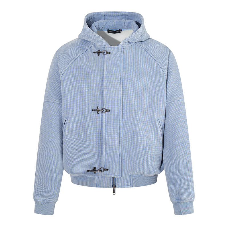 Damen Kapuzen-Bomberjacke aus Teddyfleece mit Metallhaken und elastischem Saum Drune
