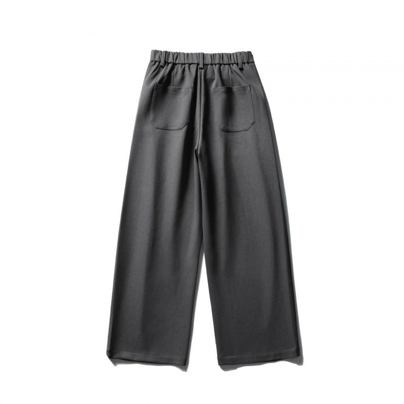 Damen Weite Highwaist-Hose mit Kellerfalten, Gürtelschlaufen und Cropped-Bein Drune