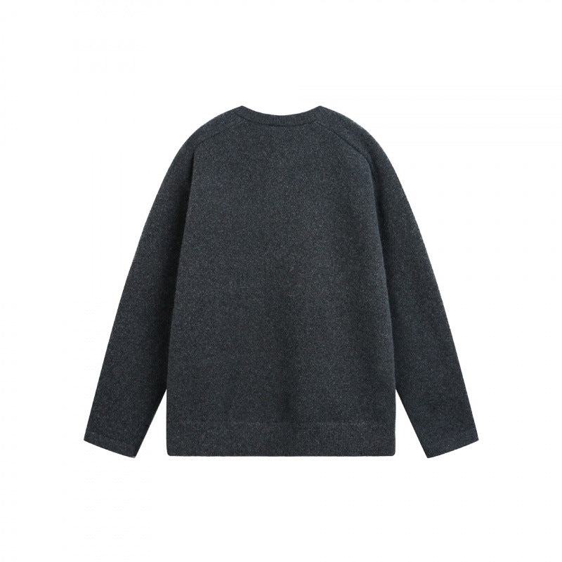 Unisex Feinstrick-Henley-Pullover mit Raglanärmeln und halber Knopfleiste Drune