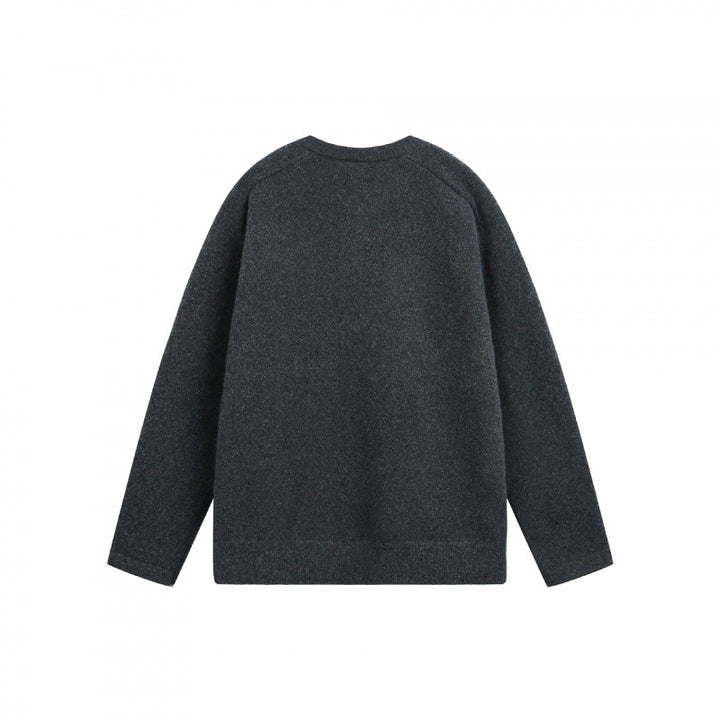 Unisex Feinstrick-Henley-Pullover mit Raglanärmeln und halber Knopfleiste Drune