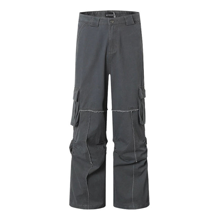 Damen Weite Cargo-Culotte-Hose mit hoher Taille, Multi‑Taschen und sichtbaren Nahtdetails Drune