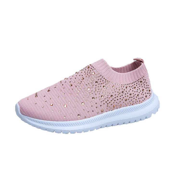 Damen Strick-Slipper-Sneaker mit Strassbesatz und flexibler Komfortsohle Drune