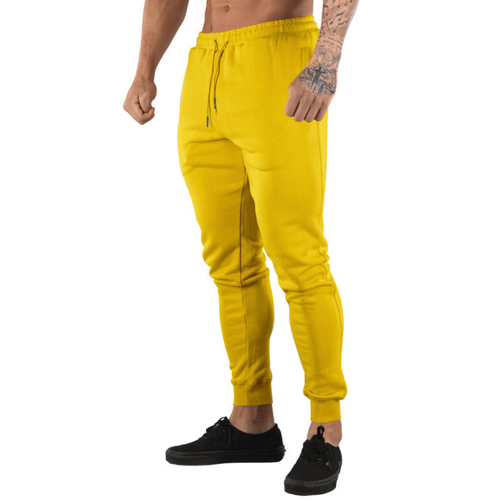 Herren nan schmal geschnittene Fleece-Freizeithose mit Tunnelzug, Eingrifftaschen und Rippbündchen Drune