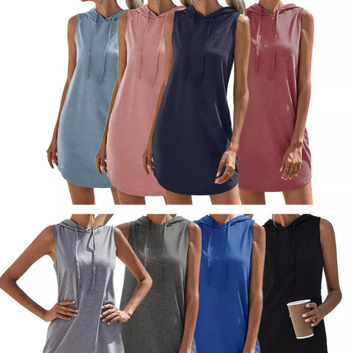 Damen Kapuzenkleid Aus Atmungsaktivem Jersey-Material Drune