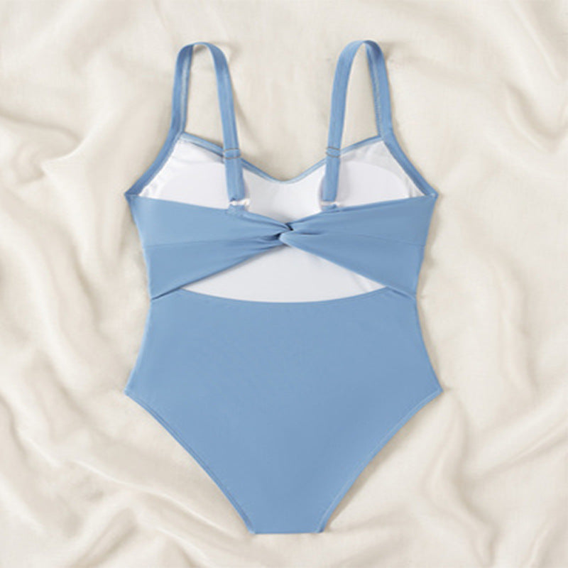 Damen eleganter Einteiler Badeanzug mit raffinierten Drapierungen Drune