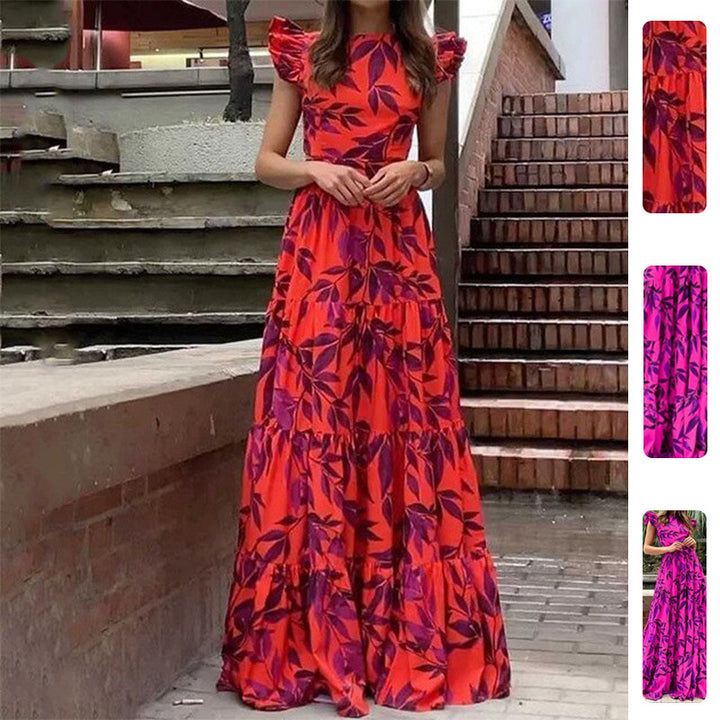 Damen Maxikleid mit Rüschendetails und floralem Design Drune