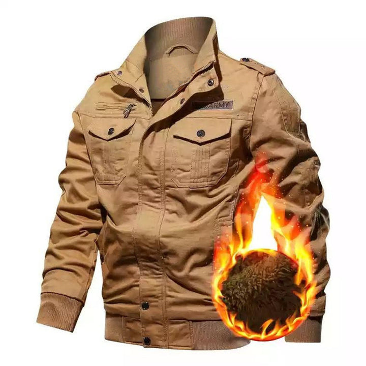 Herren Thermo-Isolierte Utility-Jacke im Fieldstil mit Rippbündchen Drune