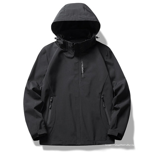 Herren Wasserdichte Softshelljacke mit verstellbarer Kapuze, verschweißten Nähten & wasserfester Front Drune