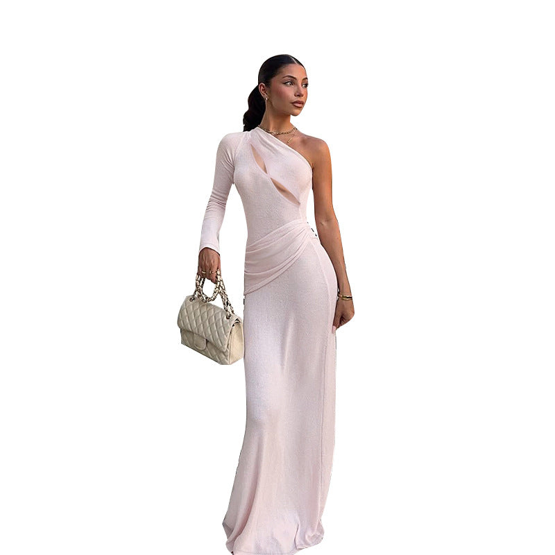 Damen Elegantes Maxikleid mit asymmetrischem Schnitt und raffiniertem Cut-Out Drune