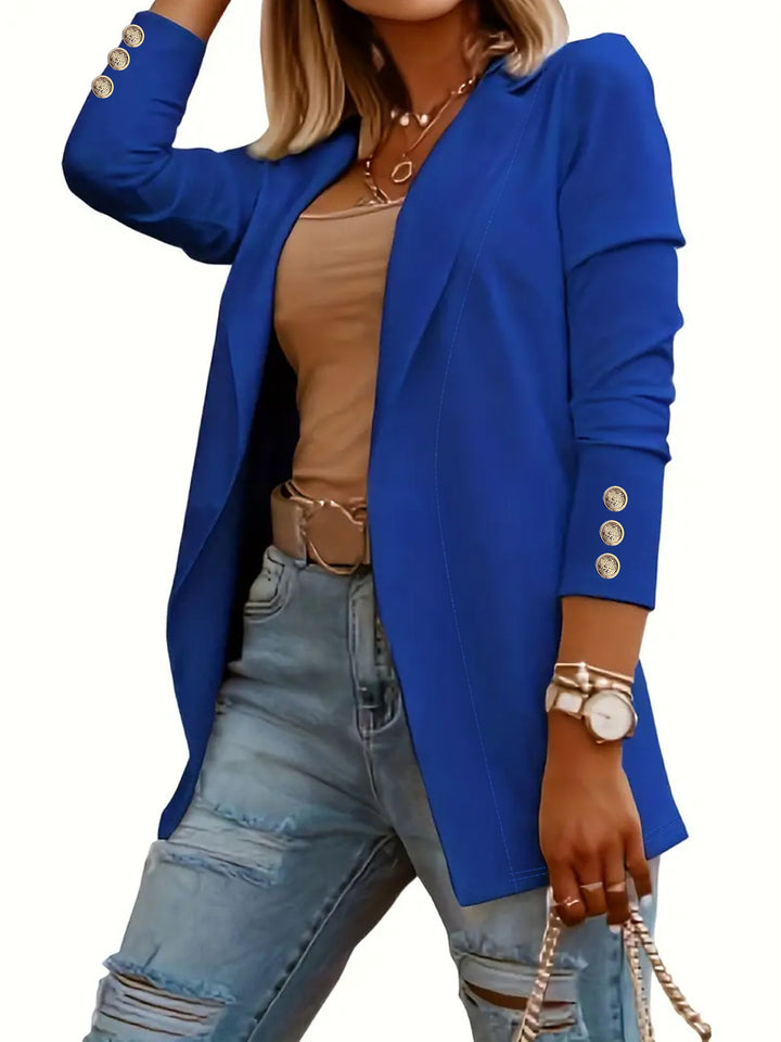 Damen Elegante Blazerjacke mit modischen Knopfdetails Drune