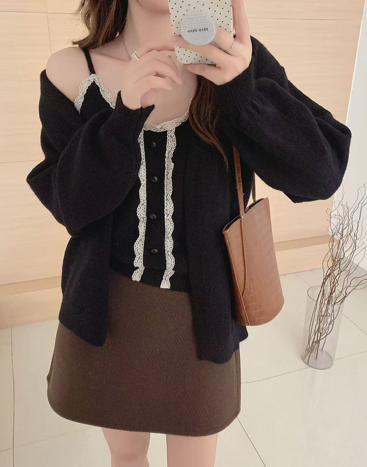 Damen Strickshirt mit romantischem Spitzenbesatz und lässigem Schnitt Drune