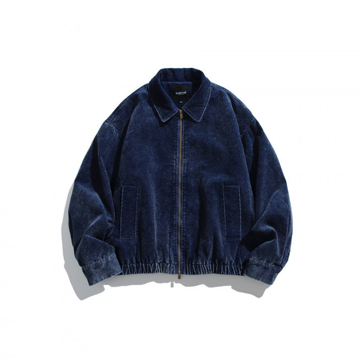 Herren Cord-Blousonjacke im Oversize-Schnitt mit Reißverschluss und elastischem Saum Drune