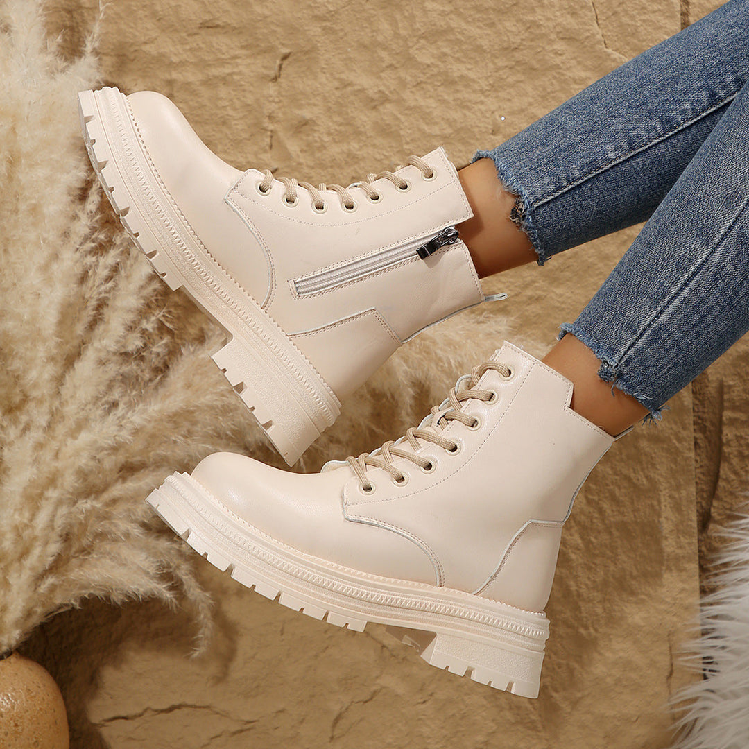 Damen Schnürboots mit robustem Profil und modischem Reißverschluss Drune