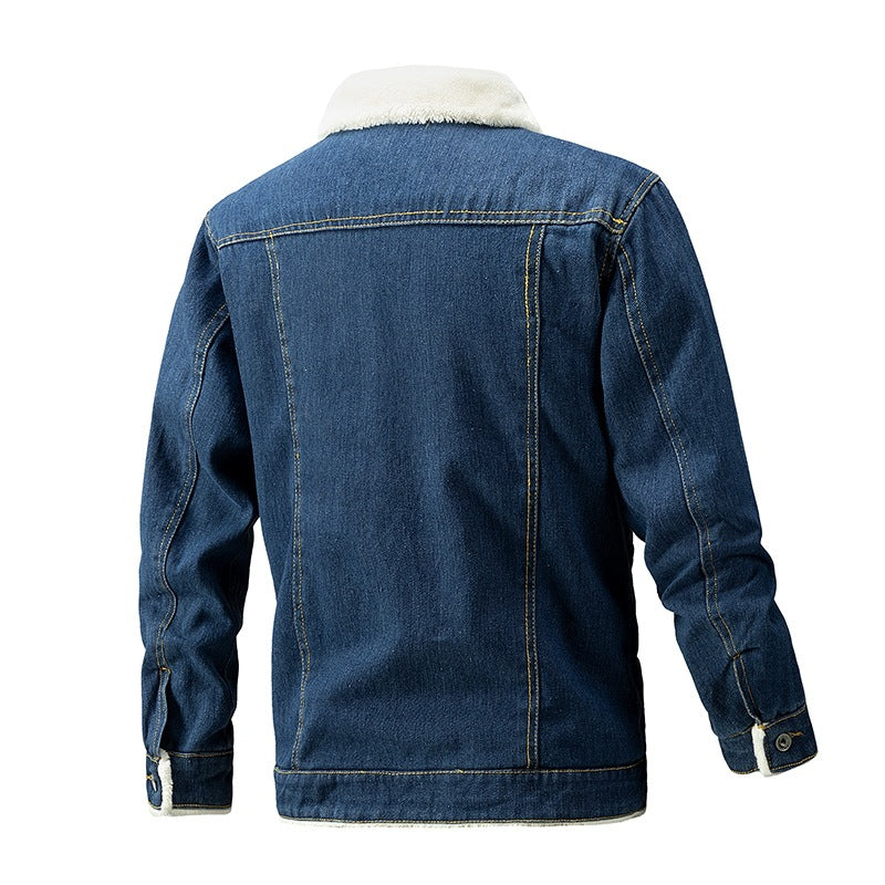 Herren Jeansjacke mit Teddyfutter und Hemdkragen Drune