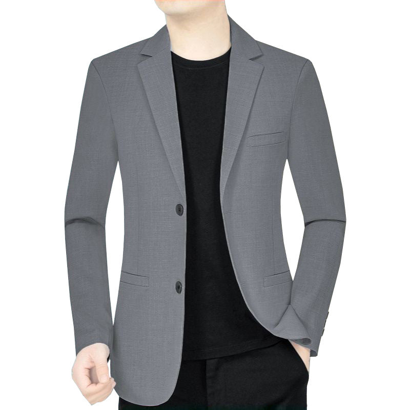 Herren Leichter Leinenblazer Slim-Fit Zweiknopf-Sakko atmungsaktiv Drune