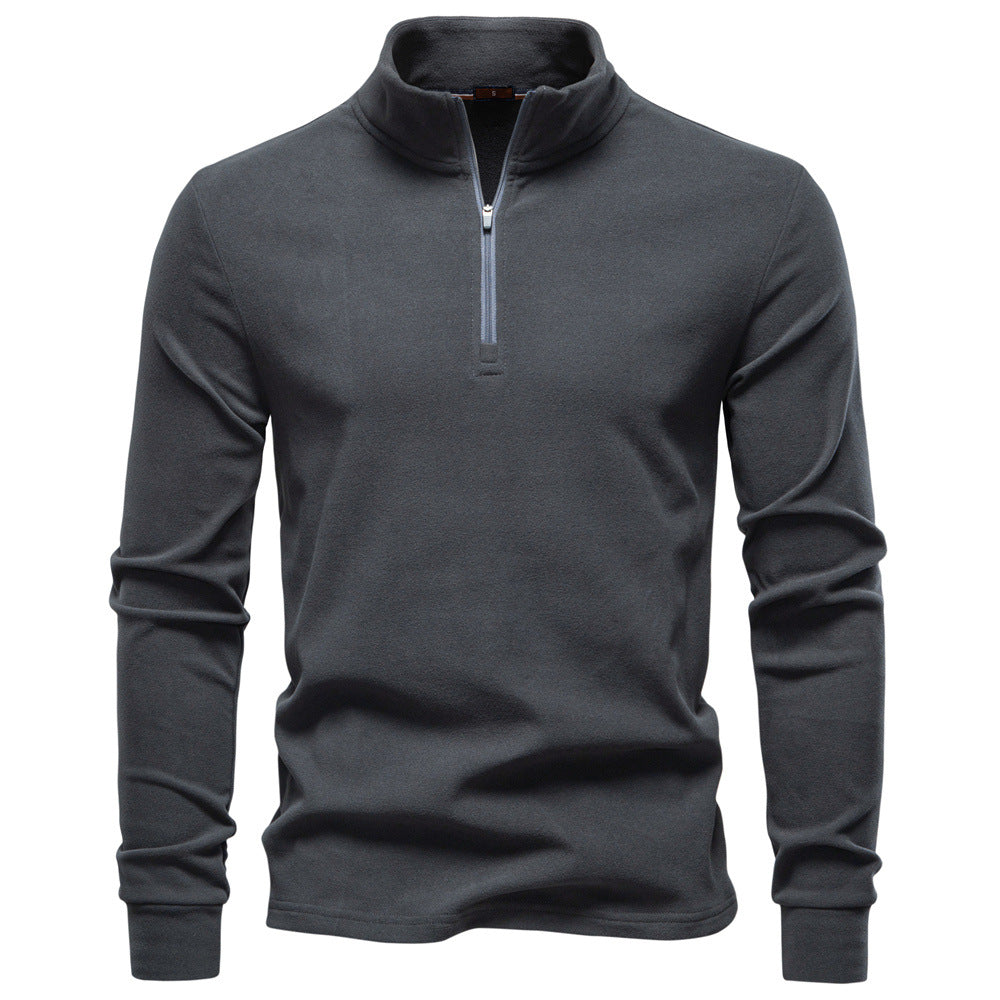 Herren funktionaler Sweatshirt mit hohem Kragen und kurzem Reißverschluss Drune