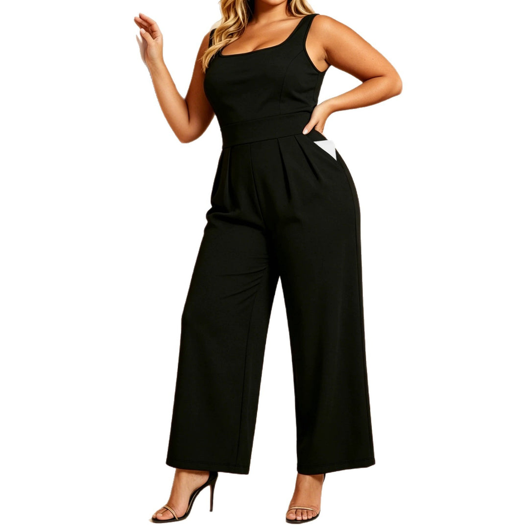 Damen Ärmelloser Jumpsuit mit weitem Culotte-Bein und tailliertem Bund Drune