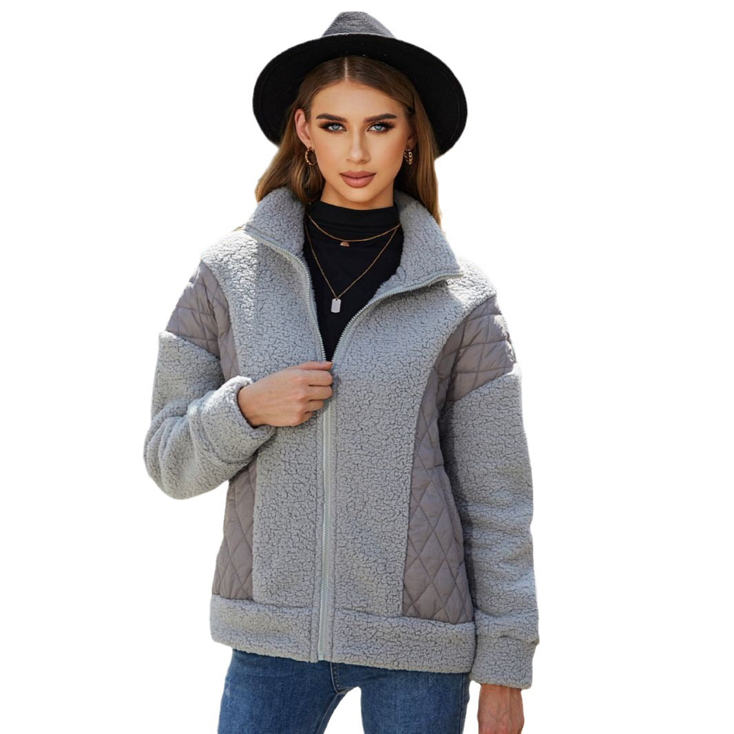 Damen Kuschelige Fleecejacke mit Steppdetails und praktischen Taschen Drune