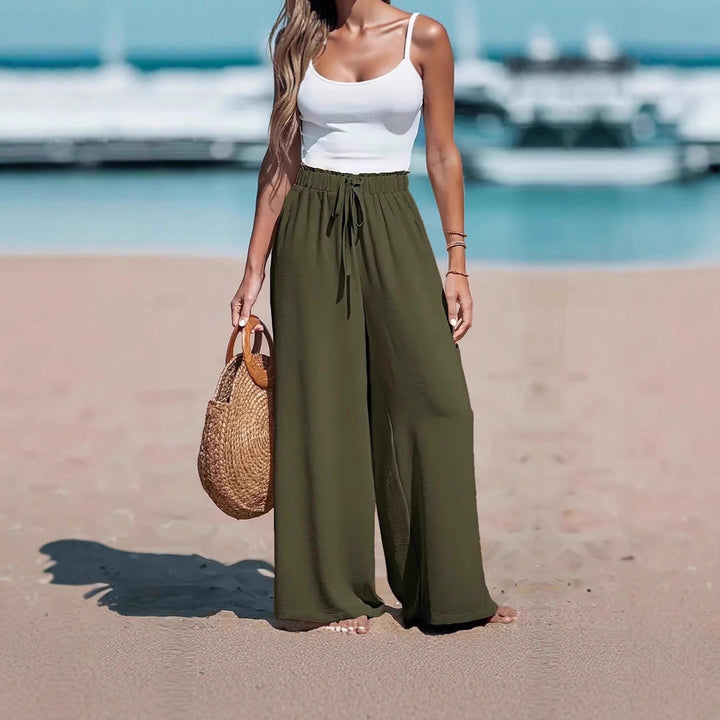 Damen weite Sommerhose mit elastischem Taillenbund Drune