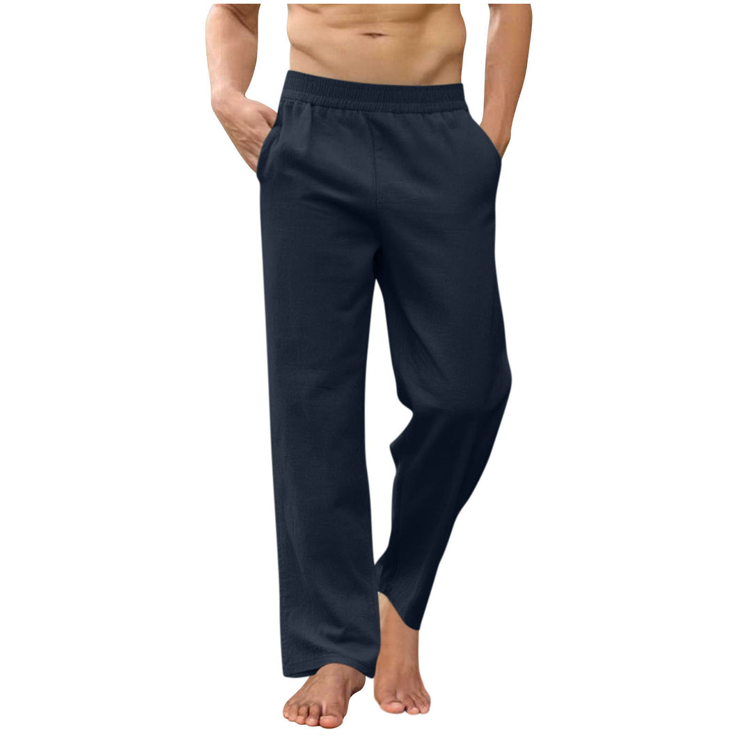 Herren nan lockere Loungehose mit elastischem Bund, Eingrifftaschen und seitlichen Knöchelschlitzen Drune