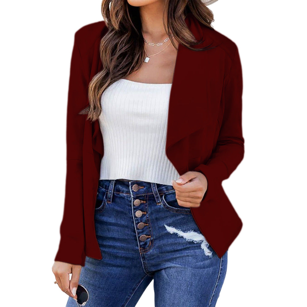 Damen lässige Blazerjacke mit offenem Schnitt und eleganten Details Drune