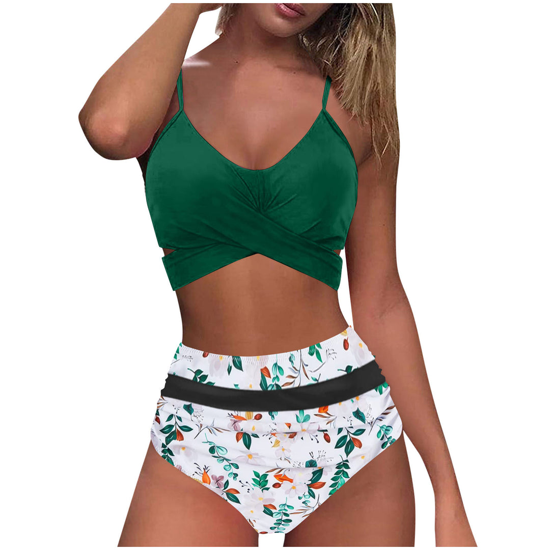 Damen High-Waist Bikini Set mit modischem Wickel-Oberteil Drune