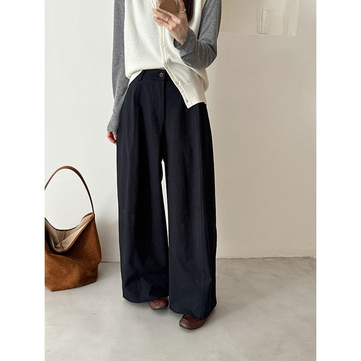 Damen Weite Palazzo-Hose mit fließendem Fall und hoher Taille Drune