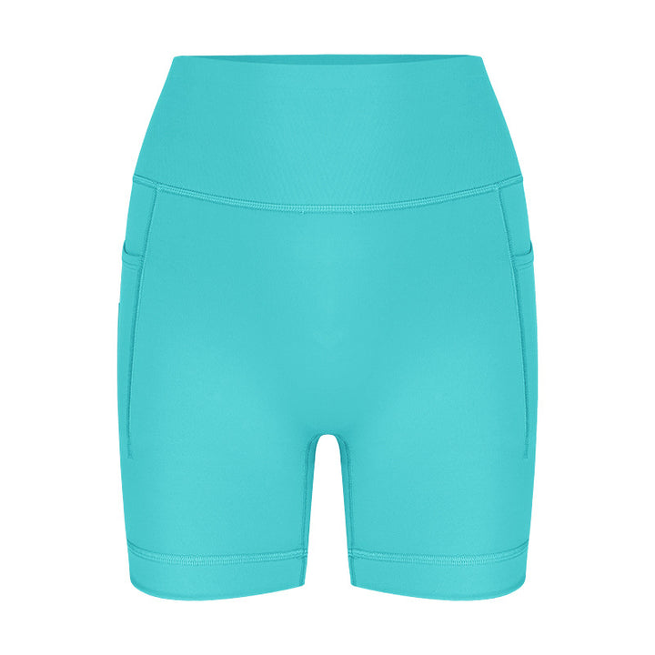 Damen sportliche hoch Taillierte Radlerhose mit praktischen Seitentaschen Drune