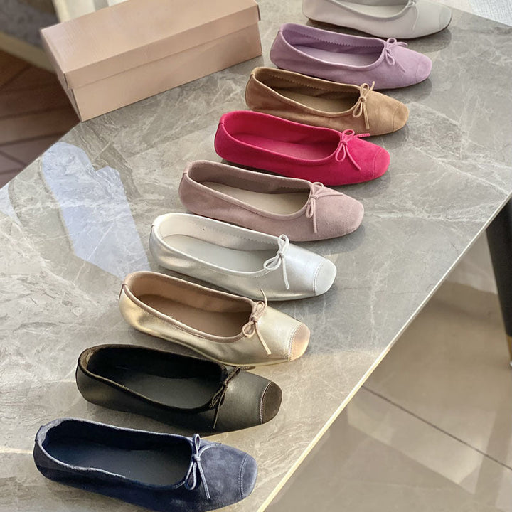 Damen Flache Ballerinas mit zierlichem Schleifenakzent Drune