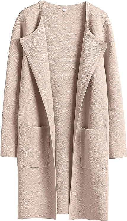 Damen Oversized Strickmantel mit offenen Fronten und praktischen Taschen Drune