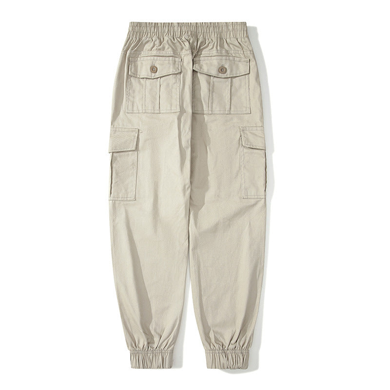 Herren Cargo-Joggerhose mit elastischem Bund, Klappentaschen und gerippten Knöcheln Drune