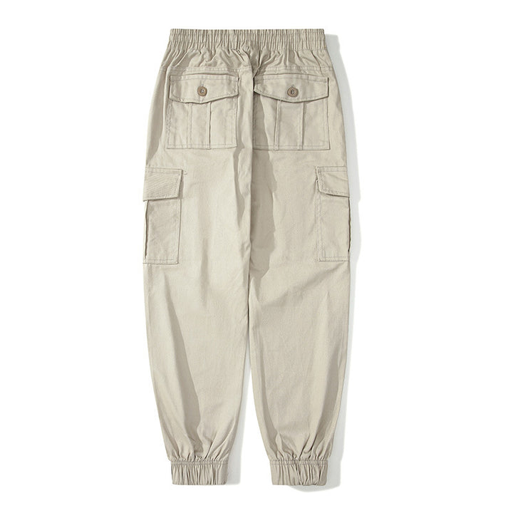Herren Cargo-Joggerhose mit elastischem Bund, Klappentaschen und gerippten Knöcheln Drune