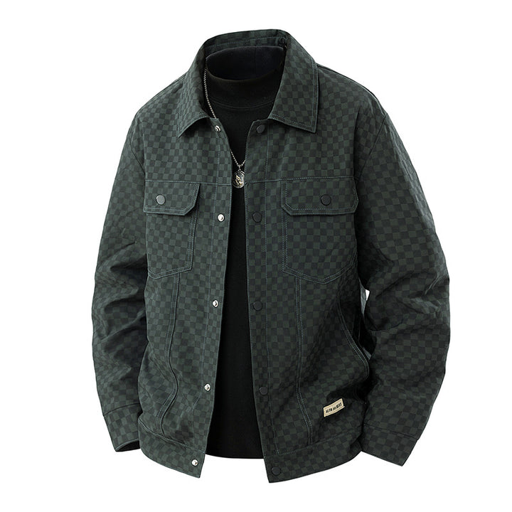 Herren Modische Checks-Jacke Drune