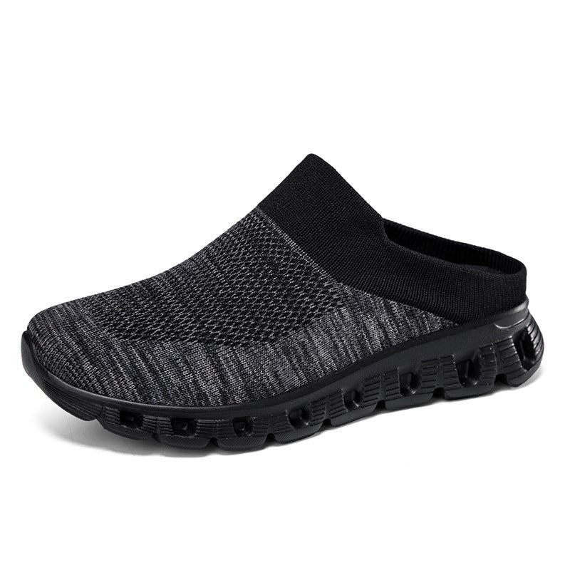 Unisex nan leichter Reiseschlupf-Mule mit gelochter Luftkammer-Sohle und sockenähnlichem Strickschaft Drune