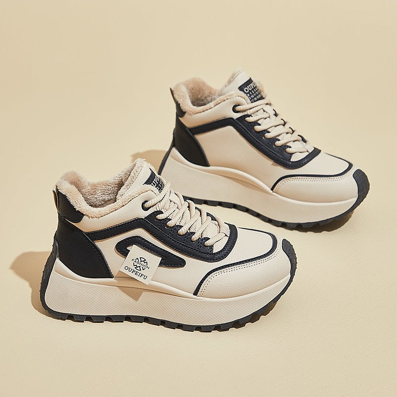 Damen Sportliche High-Top Sneakers mit kuscheligem Futter und rutschfester Sohle Drune