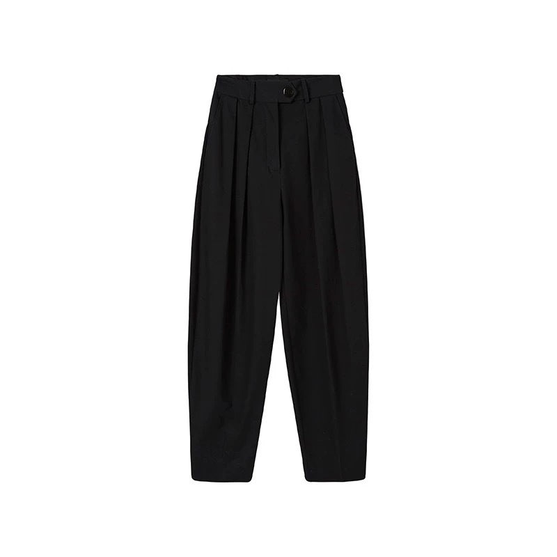 Damen elegante und weit geschnittene Hochbundhose Drune