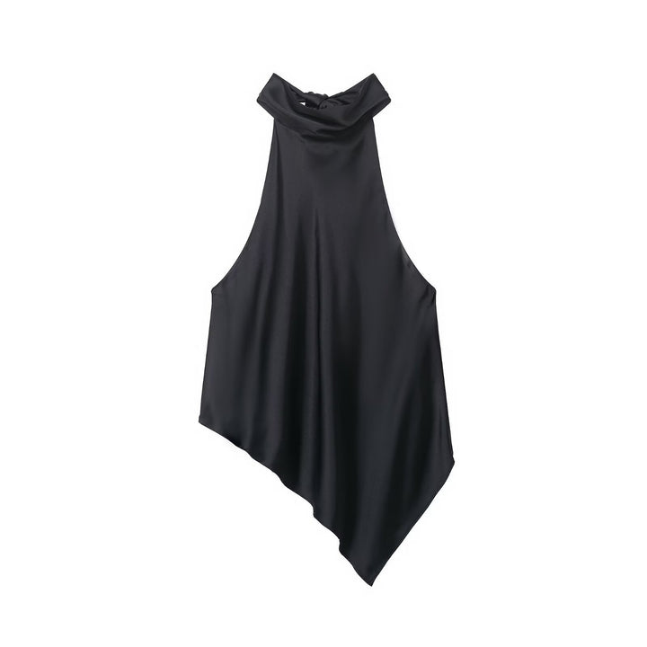 Damen elegant geschnittenes Top mit hochgeschlossenem Kragen Drune