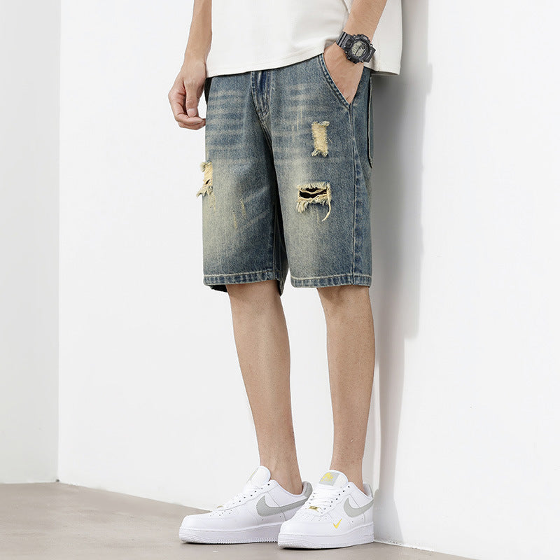 Herren Denim-Shorts mit stylischem Destroyed-Effekt und lässigem Schnitt Drune