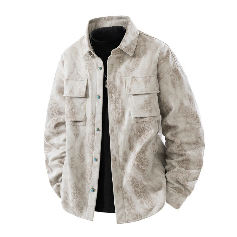 Herren Lässige Lederjacke Drune
