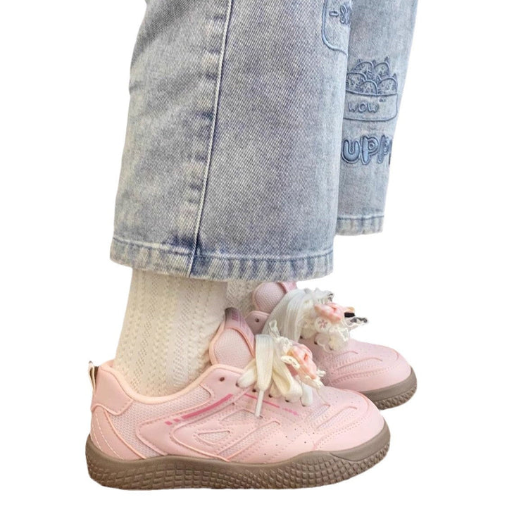 Damen Sneakers mit modischem Schleifen-Design und atmungsaktiver Sohle Drune