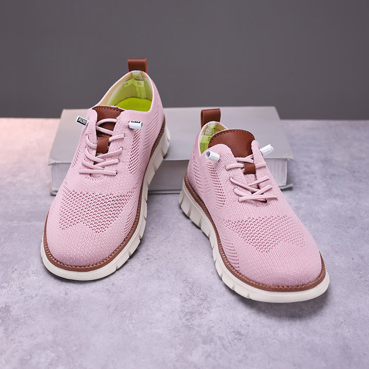 Damen nan gestrickter Derby-Sneaker mit flexibler Rillenlaufsohle und gepolstertem Komfortfußbett Drune