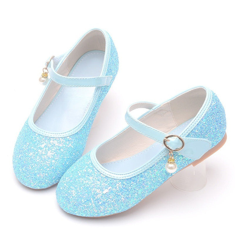 Mädchen Glitzernde Ballerinas mit Riemchen und Perlenapplikation Drune