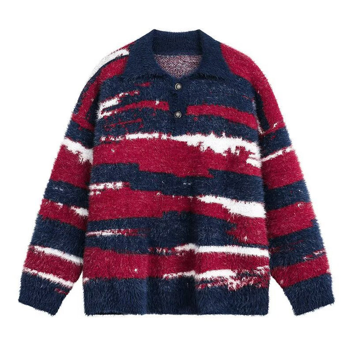 Damen Kuscheliger Oversized Pullover mit Streifen Drune