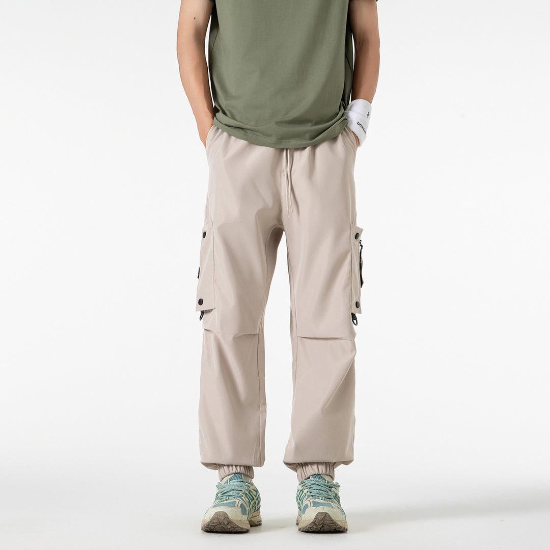 Herren Weite Technical‑Cargo‑Jogger mit elastischem Tunnelzugbund, Multifunktions‑Cargotaschen und verstellbaren Beinabschlüssen Drune