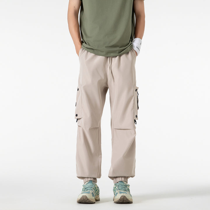Herren Weite Technical‑Cargo‑Jogger mit elastischem Tunnelzugbund, Multifunktions‑Cargotaschen und verstellbaren Beinabschlüssen Drune
