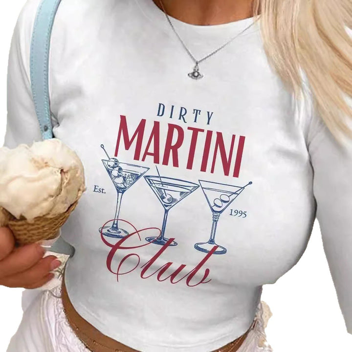 Damen Kurzarm T-Shirt mit auffälligem Motorrad-Design Drune