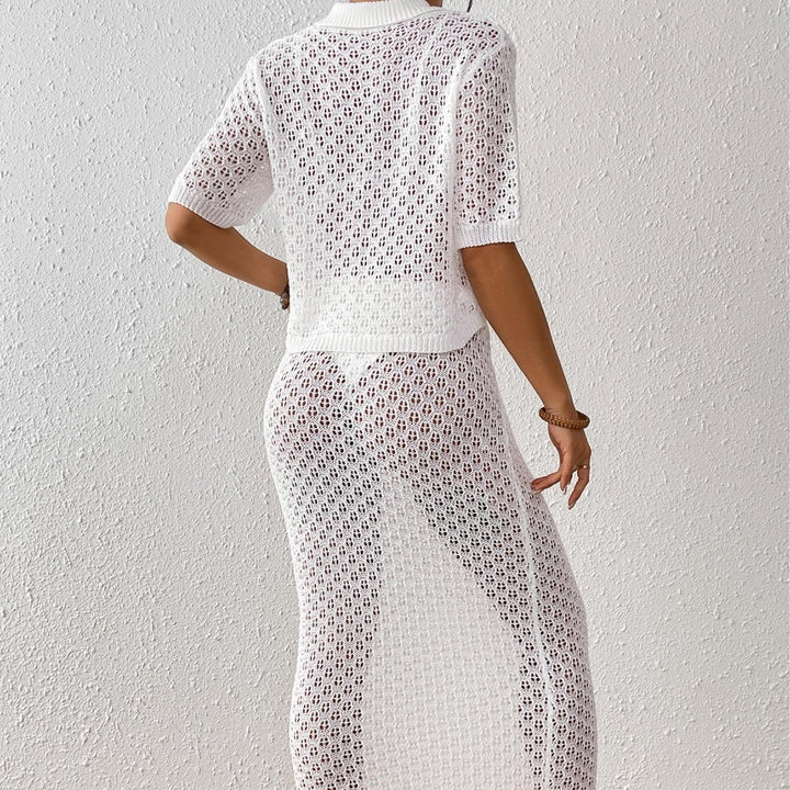 Damen elegantes Häkel-Kimono-Set Drune