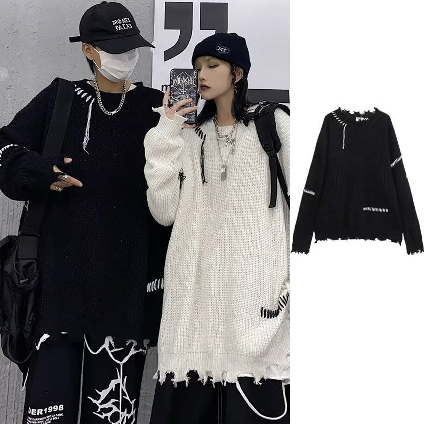 Unisex Oversized Strickpullover mit einzigartigem Design Drune