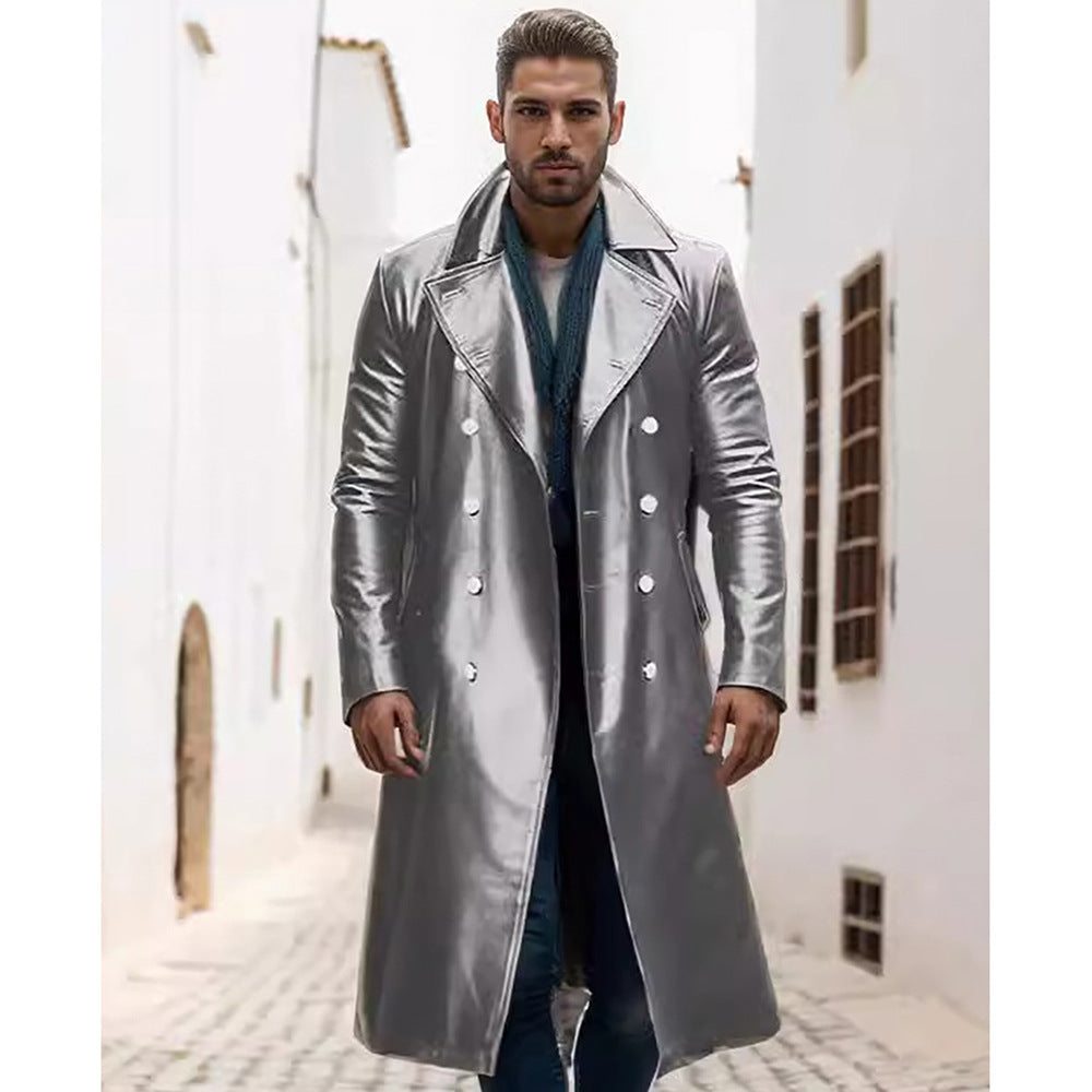 Herren eleganter übergroßer Trenchcoat aus hochwertigem Material Drune