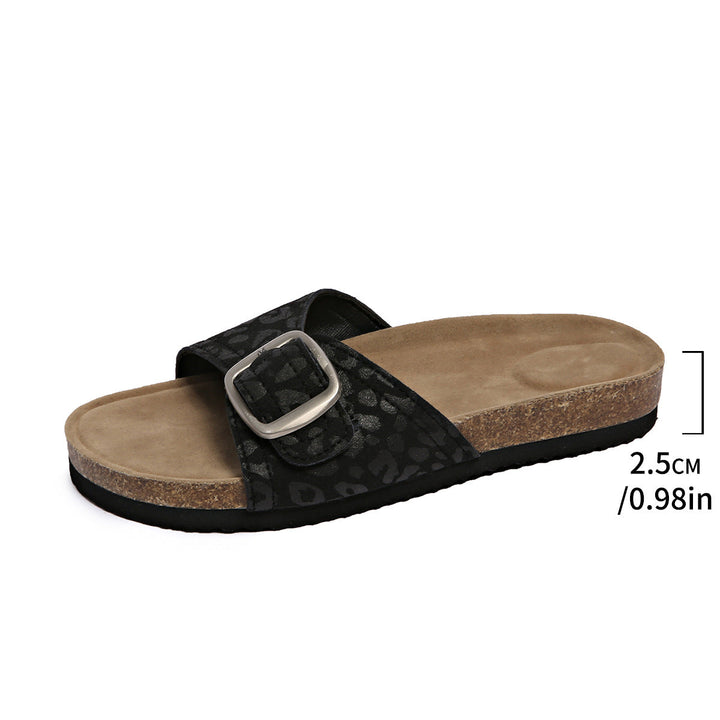 Damen Komfortable Slide-Sandalen mit modischem Schnallen-Detail Drune